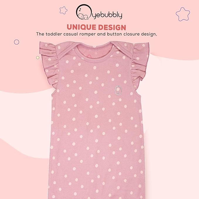 oye bubbly Baby Soft Cotton Rompers Body Sleepsuits Jumpsuit Night Suits for Infants Newborn Baby Boys & Girls (PACK OF 2)