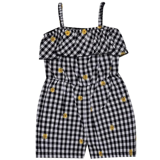 Black and white cotton top and skirt set for girls